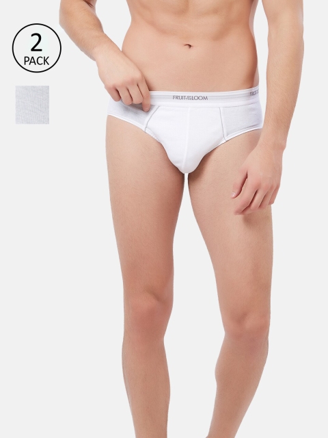 

Fruit of the loom Men Pack of 2 White Solid Basic Briefs MHB05-2P-A2S2