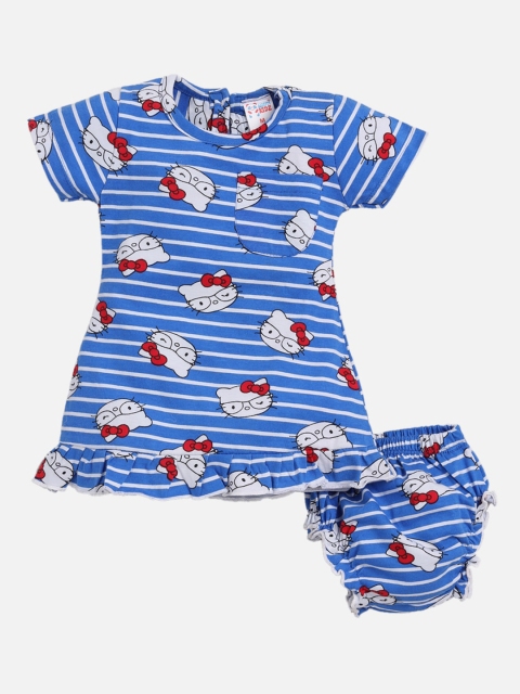 

NAUTI KIDZ Infant Girls Blue Striped A-Line Dress