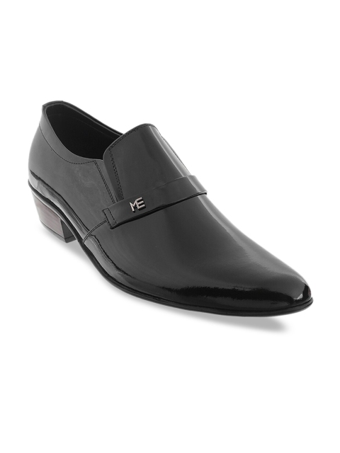 

Metro Men Black Solid Leather Slip-On Formal Shoes