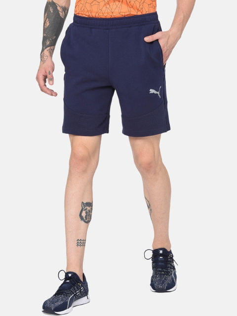 

Puma Men Navy Blue Solid Regular Fit Sports Shorts