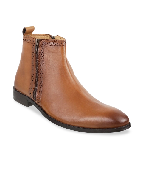 

Metro Men Tan Brown Solid Formal Leather Boots
