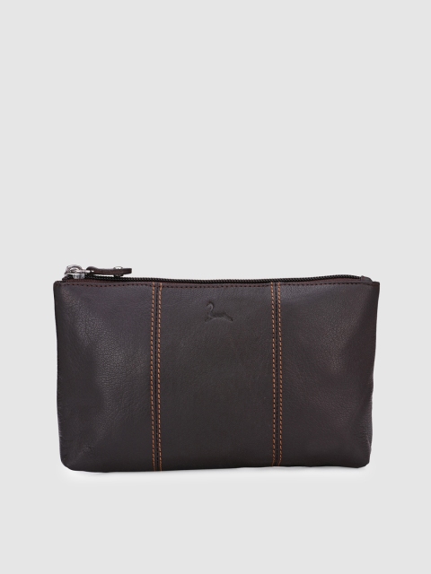 

Pacific Gold Men Brown Solid Leather Passport Holder