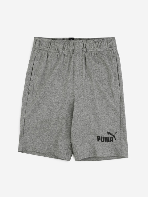 

Puma Boys Grey Solid Regular Fit Essentials Jersey Shorts B