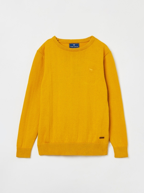 

Fame Forever by Lifestyle Boys Mustard Yellow Solid Knitted Pullover