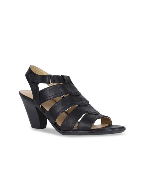 

Naturalizer Women Black Solid Leather Block Heels
