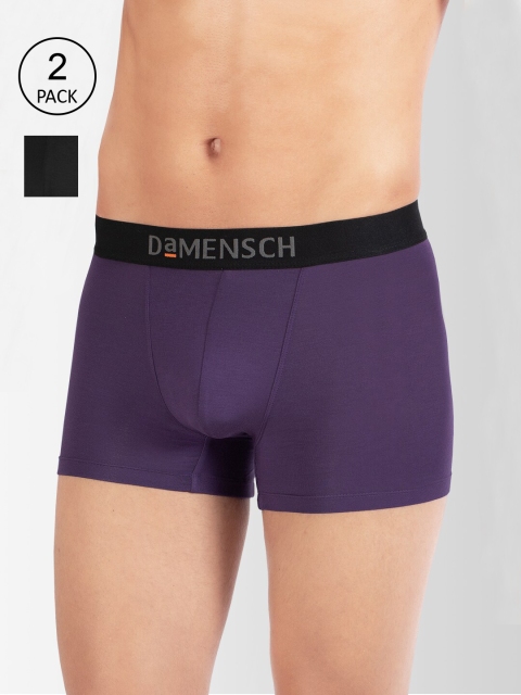 

DAMENSCH Men Pack Of 2 DEO-SOFT Trunks DAM-DC-T-OB-GRP, Assorted