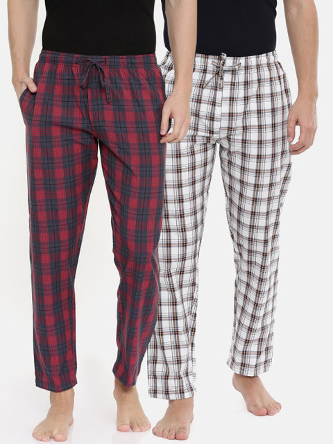 

Joven Men Pack Of 2 Checked Lounge Pants, Multi