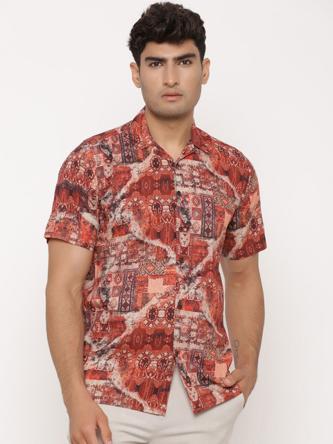 

Tistabene Men Brown Regular Fit Printed Casual Shirt