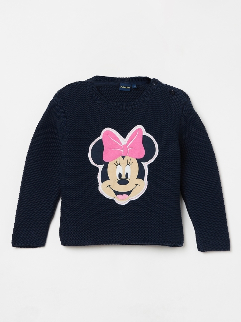 

Juniors by Lifestyle Girls Navy Blue Self-Design Pullover Sweater