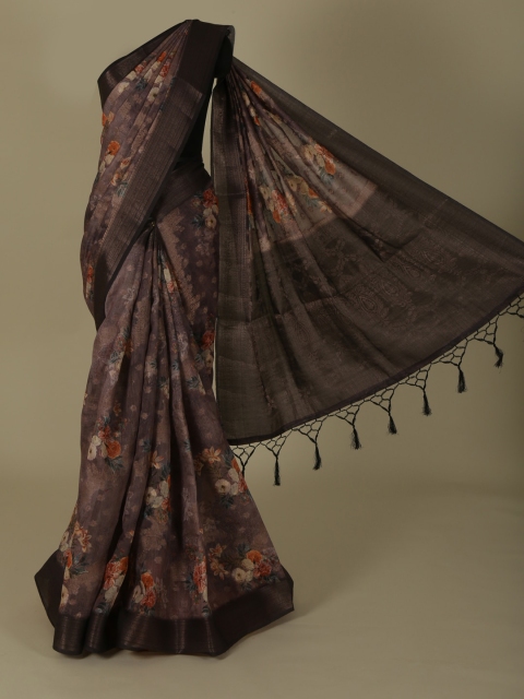 

Pothys Brown Woven Design Linen Blend Saree