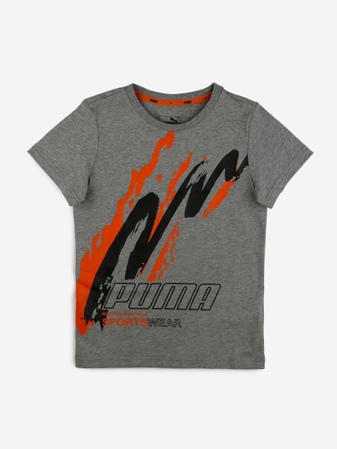 

Puma Boys Grey Printed Round Neck T-shirt