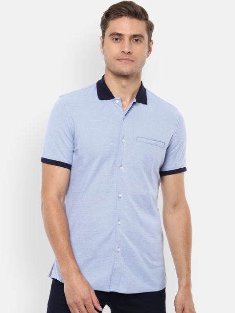 

Louis Philippe Jeans Men Blue Slim Fit Solid Casual Shirt