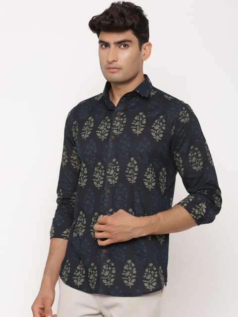 

Tistabene Men Black & Beige Slim Fit Printed Casual Shirt