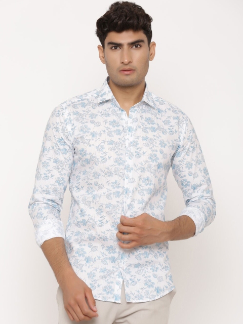 

Tistabene Men White & Blue Regular Fit Printed Casual Shirt