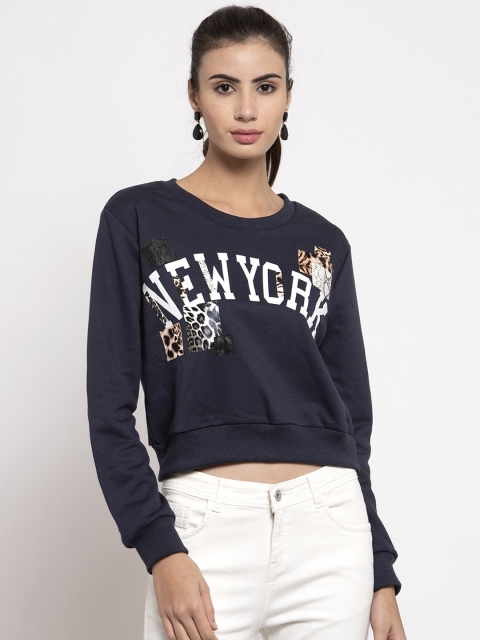 

Global Republic Women Navy Blue Printed Sweatshirt