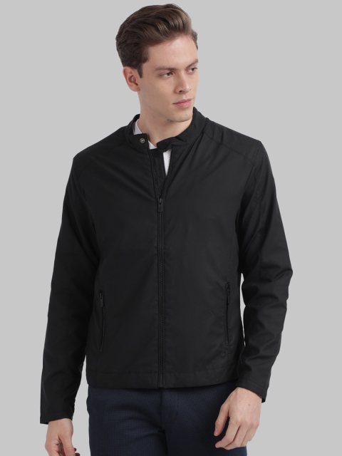 

Parx Men Black Solid Bomber Jacket