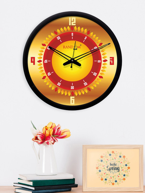 

RANDOM Black & Yellow Round Printed 30.48 cm Analogue Wall Clock
