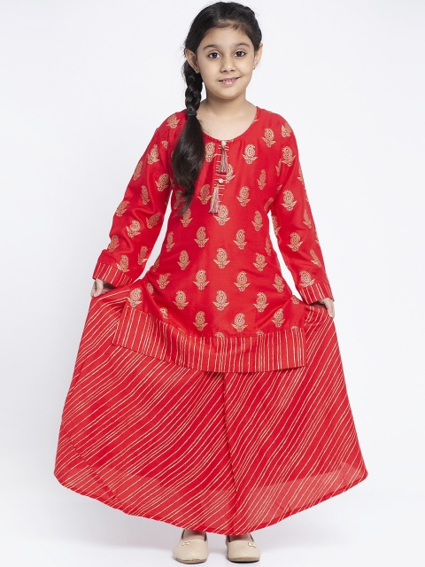 

Baani Creations Red Ready to Wear Lehenga with Blouse