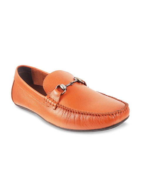 

Metro Men Orange Leather Loafers