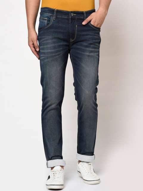 Octave Men Navy Blue Regular Fit Mid-Rise Clean Look Jeans