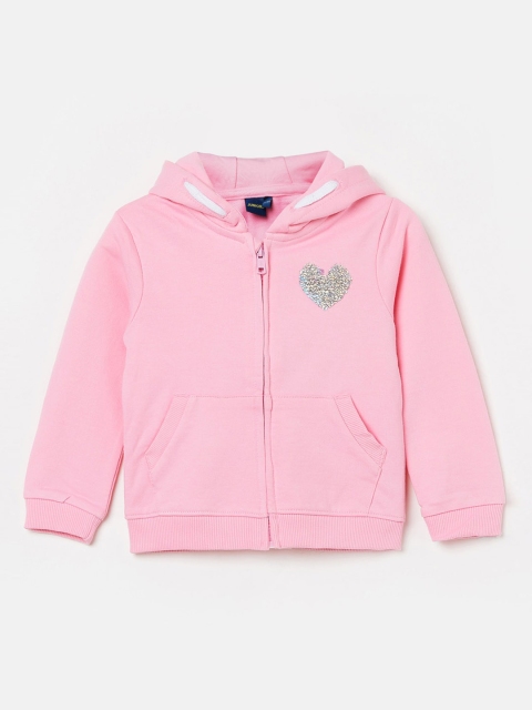

Juniors by Lifestyle Girls Pink Solid Hooded Sweatshirt