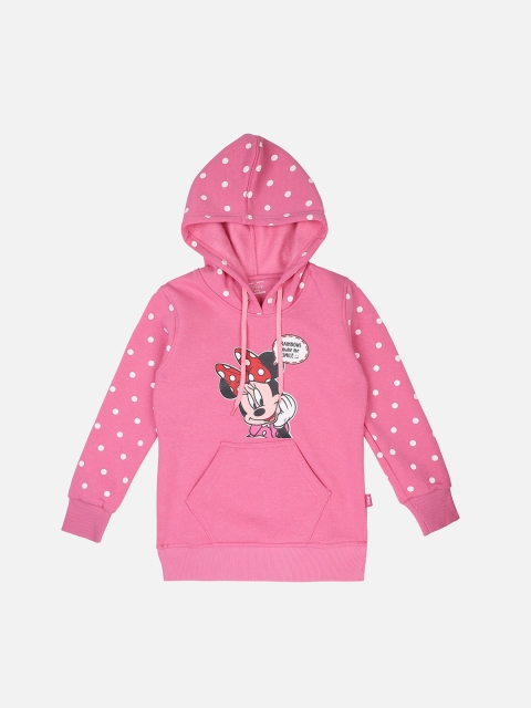 

PROTEENS Girls Pink Printed Hooded Sweatshirt