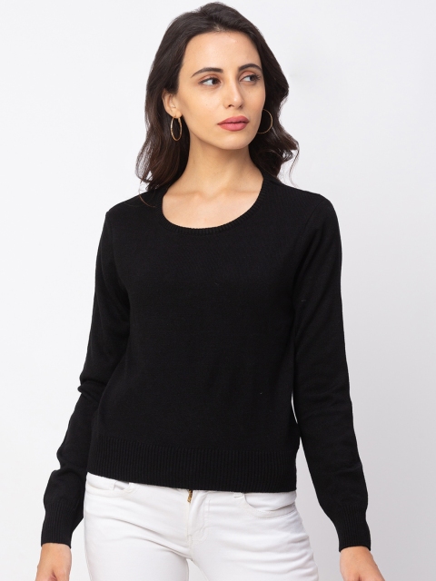 

Globus Women Black Solid Pullover Sweater