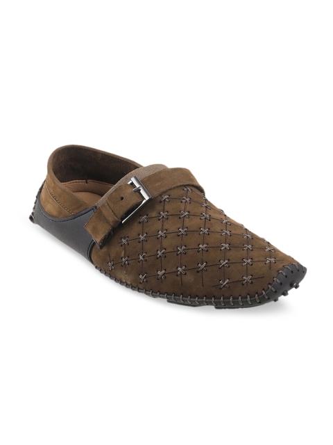 

Metro Men Olive Brown Suede Shoe-Style Sandals