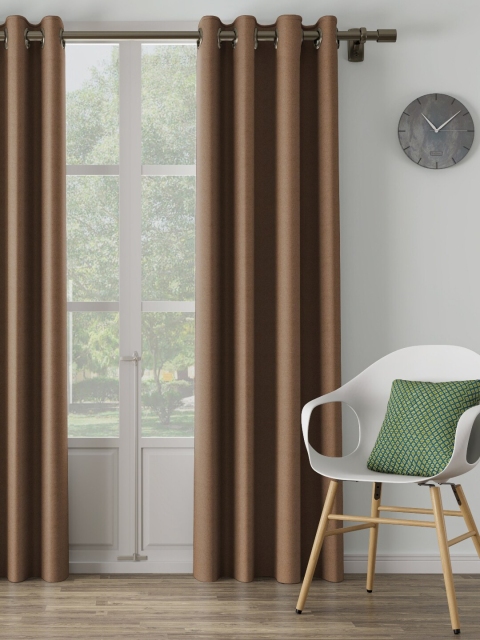 

DDecor Brown Self Design Single Long Door Curtain