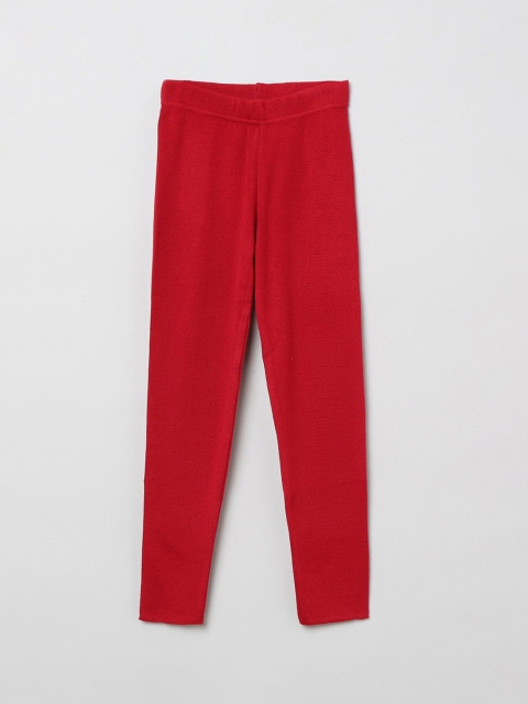 

max Girls Red Solid Leggings
