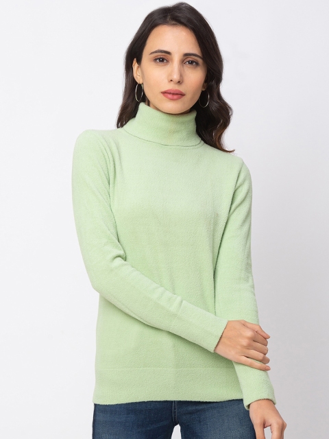 

Globus Women Green Solid Pullover Sweater