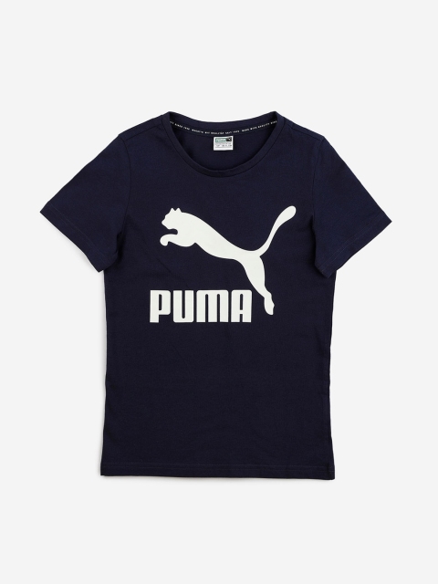 

Puma Boys Navy Blue Printed Classics Tee B