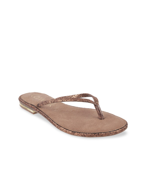 

Catwalk Women Bronze-Toned Embellished Open Toe Flats