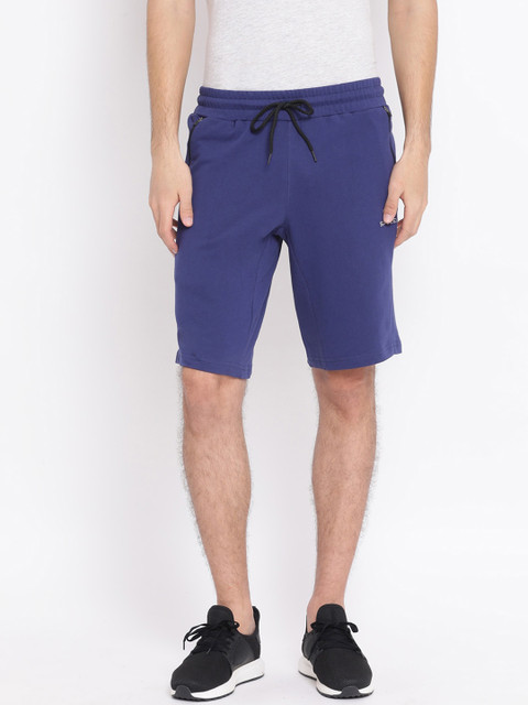 

Spolei Men Navy Blue Solid Slim Fit Sports Shorts