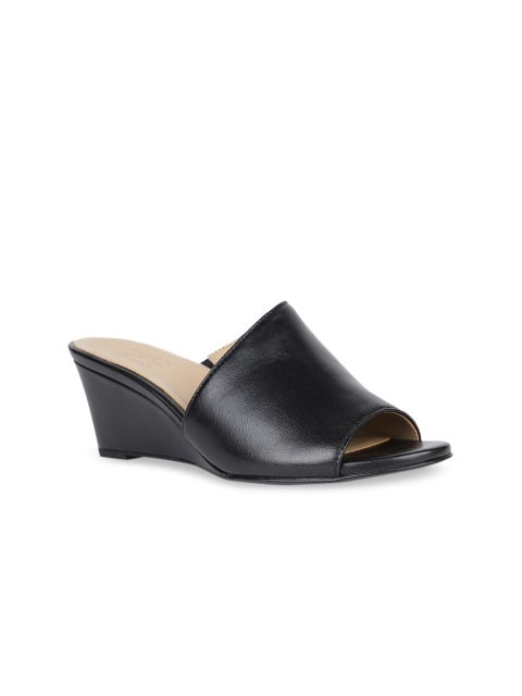 

Naturalizer Women Black Solid Leather Wedges