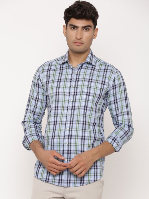 

Tistabene Men Blue Regular Fit Checked Casual Shirt