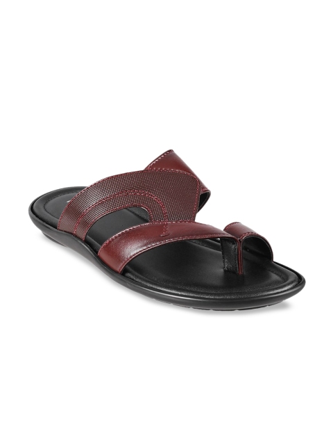 

Metro Men Maroon Leather Comfort Sandals