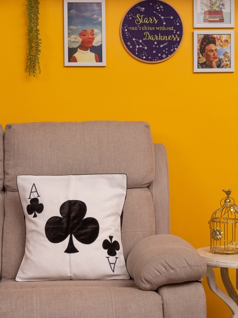 

BandBox White Single Quirky Square Cushion Cover