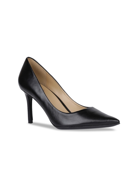 

Naturalizer Women Black Solid Leather Pumps