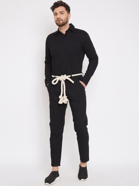 

FUGAZEE Men Black Solid Basic Jumpsuit