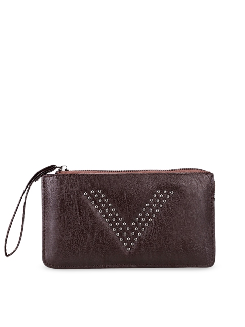 

Khadims Women Maroon Embellished Zip-Around Wallet