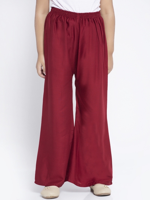 

Baani Creations Girls Maroon Solid Flared Palazzos