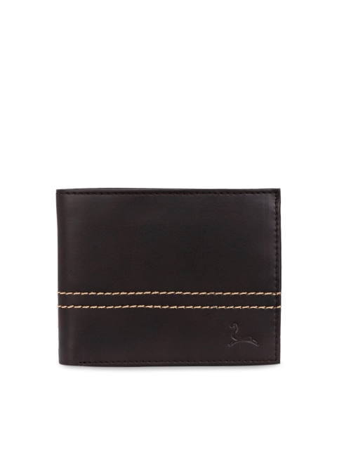 

Pacific Gold Men Brown Textured Two Fold Faux Leather Wallet