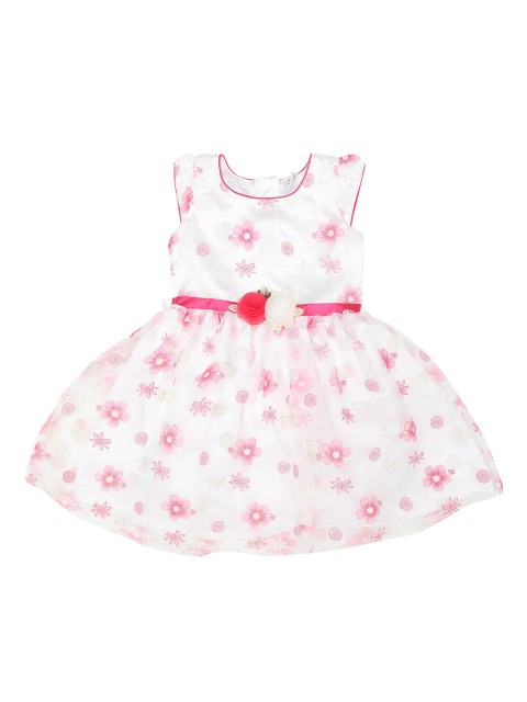 

Doodle Girls White Printed Fit and Flare Dress