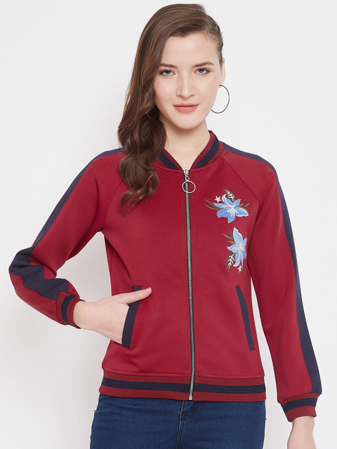 

Austin wood Women Maroon Solid Sweatshirt