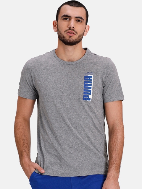 

Puma Men Grey Solid Round Neck T-shirt