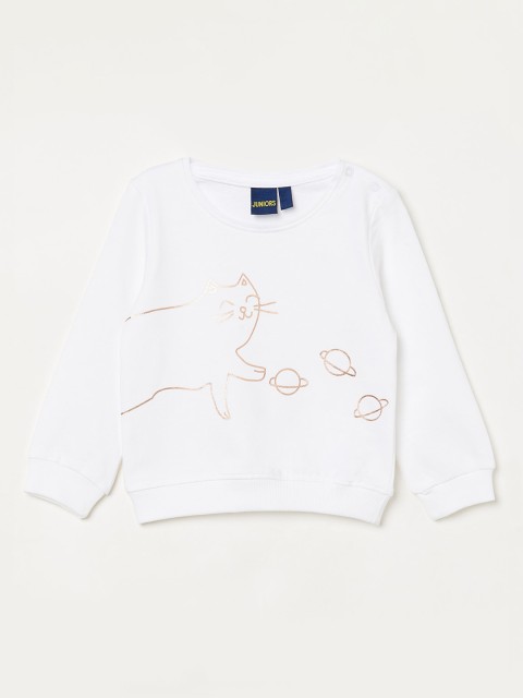 

Juniors by Lifestyle Girls Off-White Printed Sweatshirt