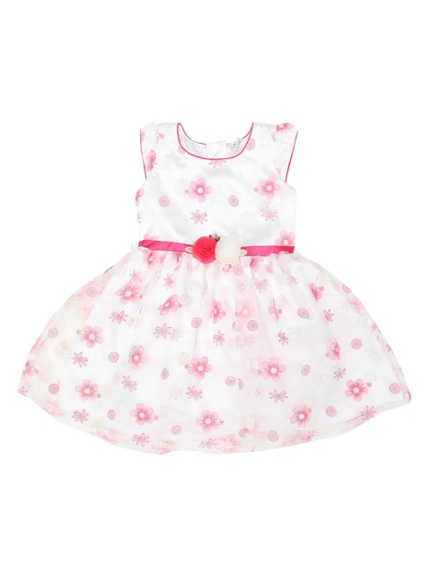 

Doodle Girls White Printed Fit and Flare Dress
