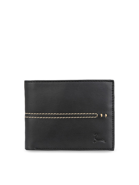 

Pacific Gold Men Black Solid Two-Fold Wallet