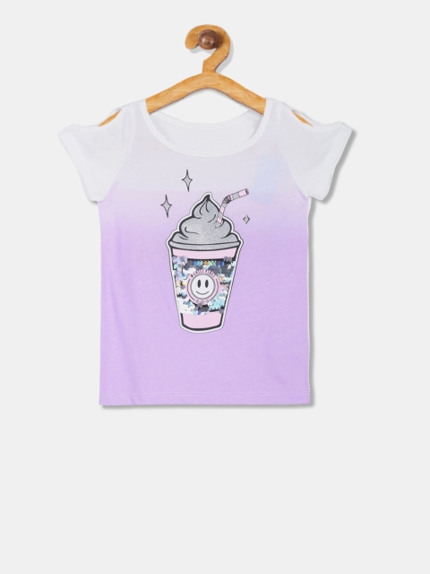 

The Childrens Place Girls Purple Printed Top